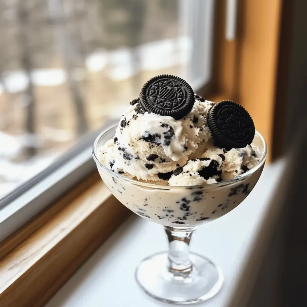 Healthy Oreo Ice Cream near a window