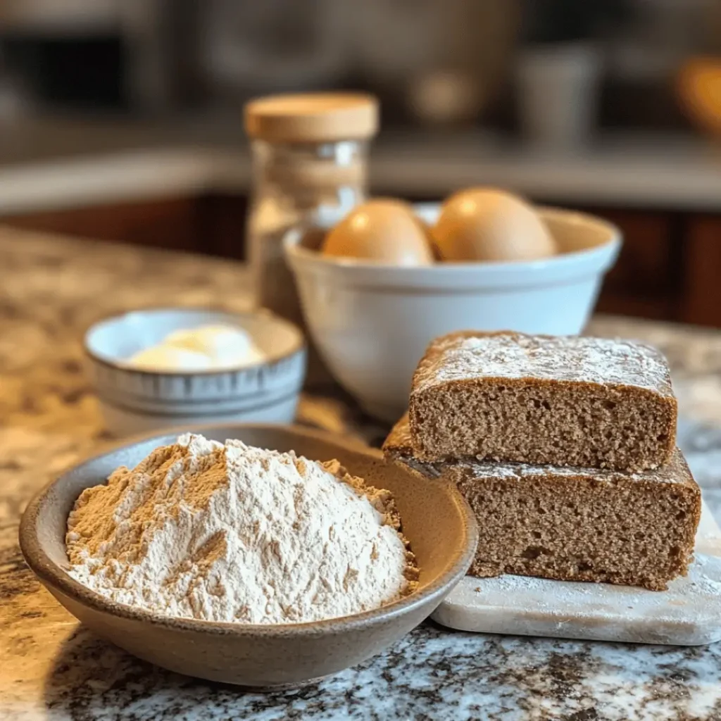 Sliced high protein bread loaf with soft, uniform crumb texture, placed on wooden cutting board near window