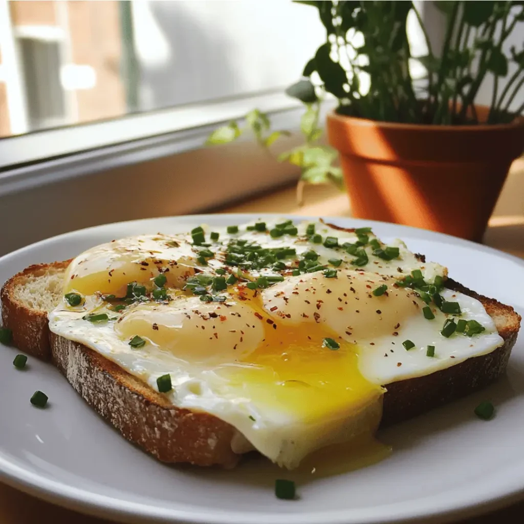 Morning light on a cosy table showcasing a lactose free cheese breakfast topped with chives and paprika.

